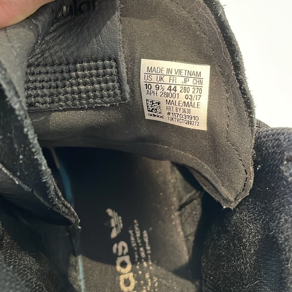 10 Adidas Men’s High Top strap Black Leather + Suede - Picture 6 of 10